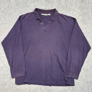Vintage Bugle Boy Company Mens Purple Cotton Pique Long Sleeve Polo Shirt XL